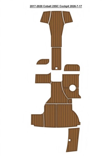 2017-2020 Cobalt 25SC Cockpit Pad Boat EVA Foam Faux Teak Deck Floor Mat SeaDek MarineMat Gatorstep Style Self Adhesive