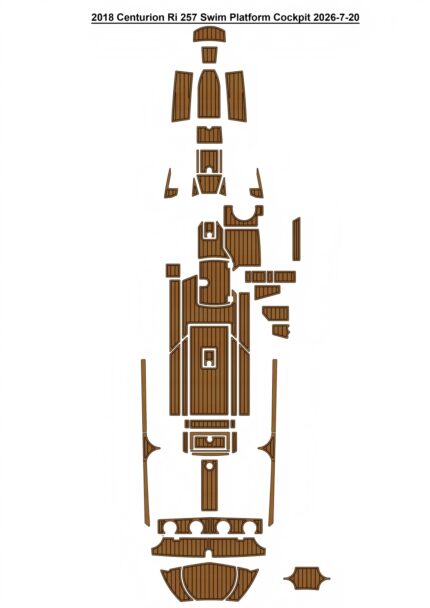 2018 Centurion Ri 257 Swim Platform Cockpit Pad Boat EVA Foam Faux Teak Deck Floor Mat SeaDek Style Self Adhesive