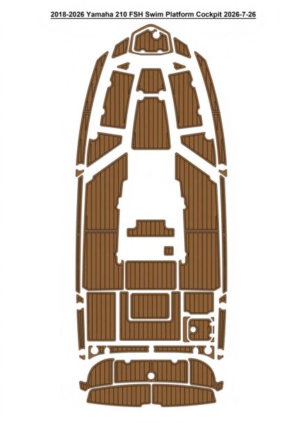 2018-2026 Yamaha 210 FSH Swim Platform Cockpit Pad Boat EVA Foam Faux Teak Deck Floor Mat SeaDek Gatorstep Style Self Adhesive