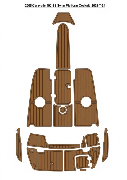2005 Caravelle 192 SS Swim Platform Cockpit Pad Boat EVA Foam Faux Teak Deck Floor Mat SeaDek Style Self Adhesive