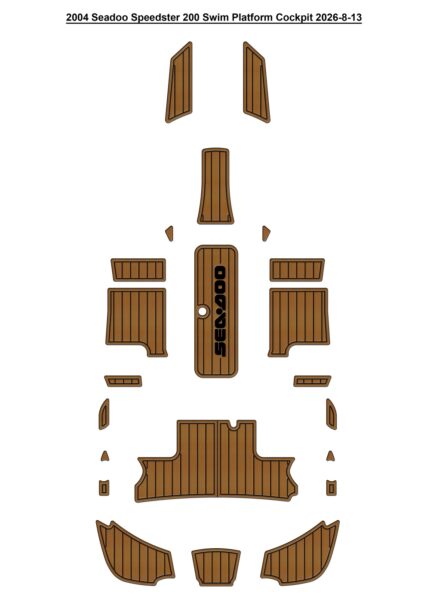 2004 Seadoo Speedster 200 Swim Platform Cockpit Pad Boat EVA Foam Faux Teak Deck Floor Mat SeaDek Style Self Adhesive