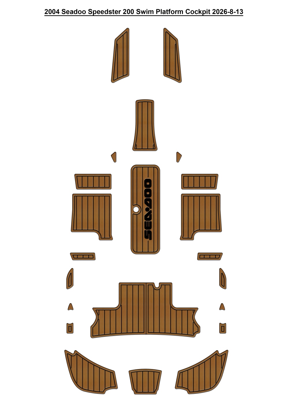 2004 Seadoo Speedster 200 Swim Platform Cockpit Pad Boat EVA Foam Faux Teak Deck Floor Mat SeaDek Style Self Adhesive