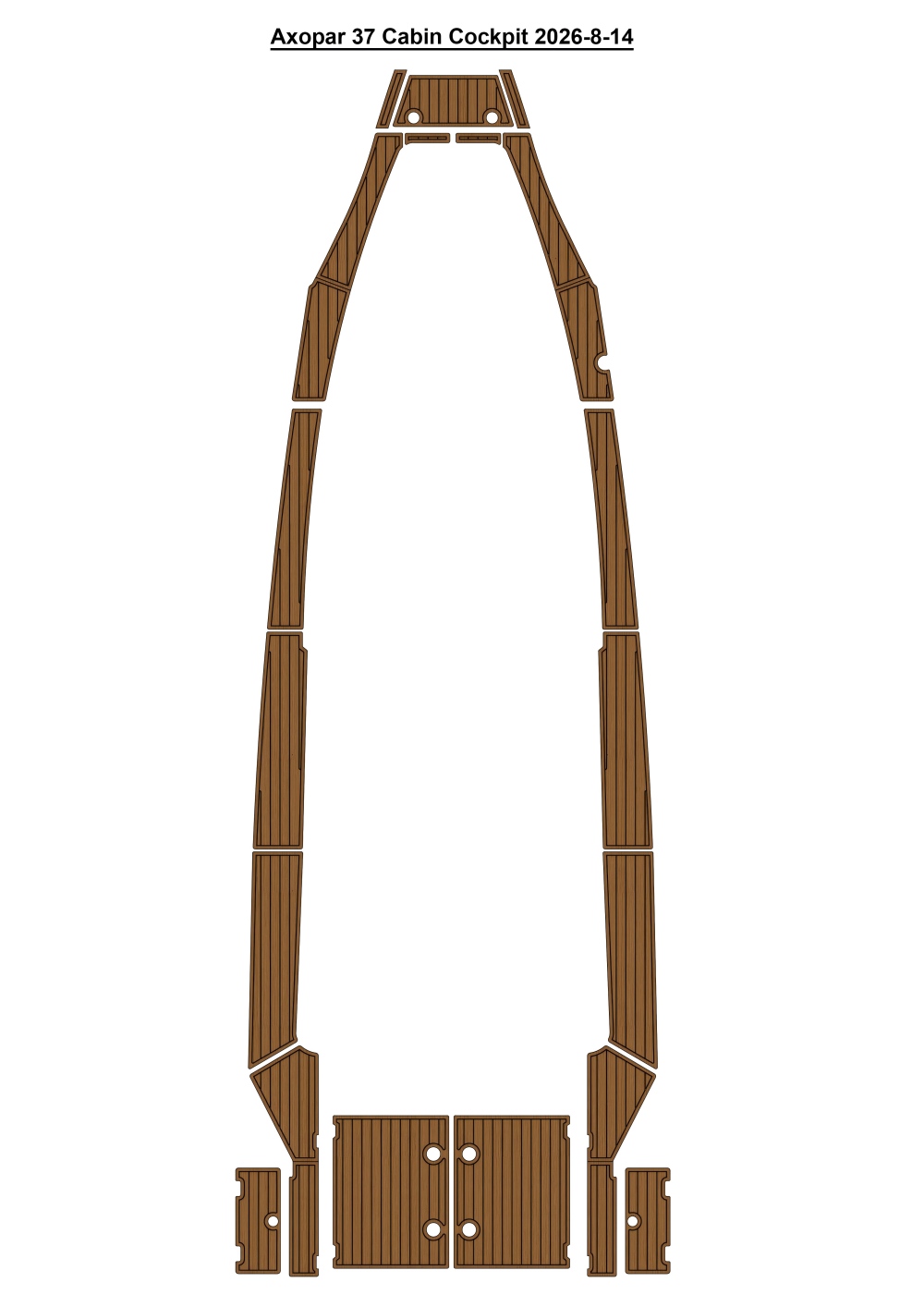 Axopar 37 Cabin Cockpit Boat EVA Faux Teak Deck Floor Pad SeaDek MarineMat Gatorstep Style Self Adhesive