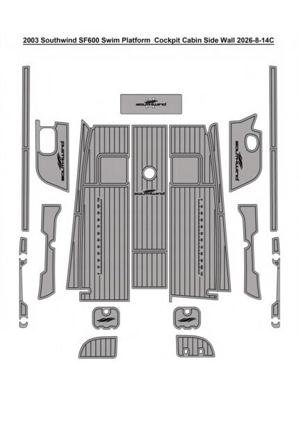 2003 Southwind SF600 Swim Platform Cockpit Cabin Side Wall Pad Boat EVA Foam Faux Teak Deck Floor Mat Style Self Adhesive