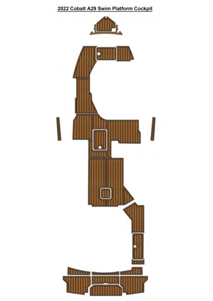 2022 Cobalt A29 Swim Platform Cockpit Pad Boat EVA Foam Faux Teak Deck Floor Mat SeaDek MarineMat Gatorstep Style Self Adhesive
