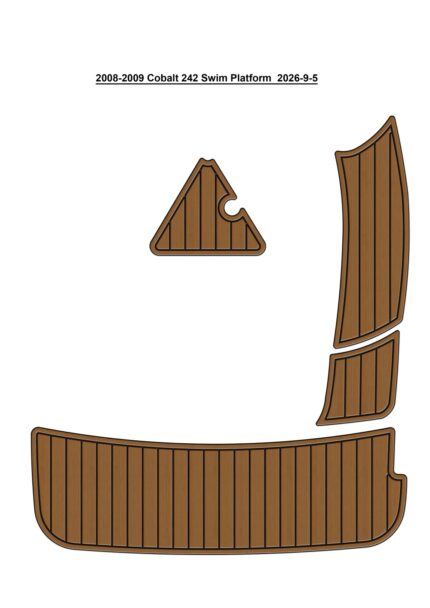 2008-2009 Cobalt 242 Swim Platform Pad Boat EVA Foam Faux Teak Deck Floor Mat SeaDek Gatorstep Style Self Adhesive