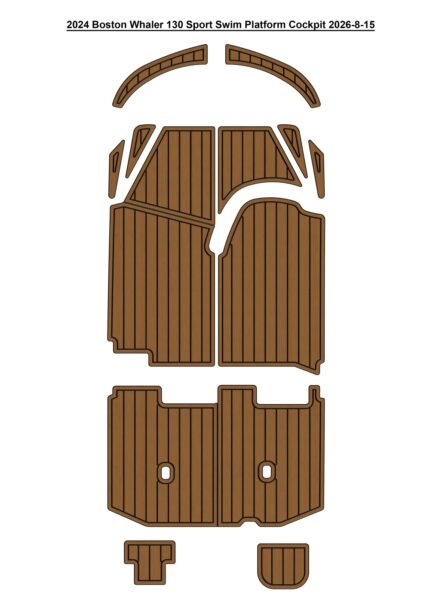 2024 Boston Whaler 130 Sport Swim Platform Cockpit Pad Boat EVA Foam Fuax Teak Deck Floor Mat Seadek MarineMat Gatorstep Style Self Adhesive