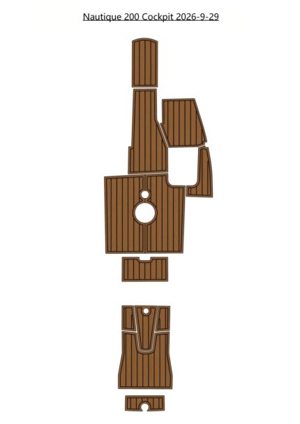 Nautique 200 Cockpit Pad Boat EVA Foam Fuax Teak Deck Floor Mat Seadek MarineMat Gatorstep Style Self Adhesive
