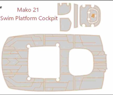Mako 21 Swim Platform Cockpit Pad Boat EVA Foam Faux Teak Deck Floor Mat SeaDek Gatorstep Style Self Adhesive
