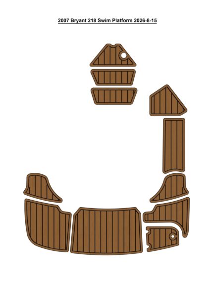 2007 Bryant 218 Swim Platform Pad Boat EVA Foam Faux Teak Deck Floor Mat SeaDek Gatorstep Style Self Adhesive