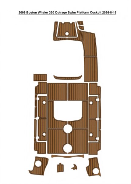 2006 Boston Whaler 320 Outrage Swim Platform Cockpit Pad Boat EVA Foam Faux Teak Deck Floor Mat SeaDek Gatorstep Style Self Adhesive
