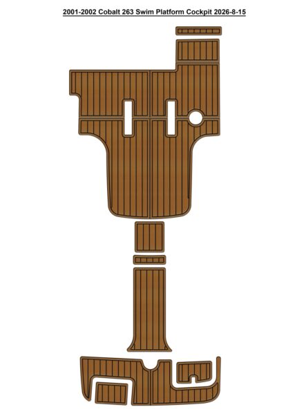 2001-2002 Cobalt 263 Swim Platform Cockpit Pad Boat EVA Foam Faux Teak Deck Floor Mat SeaDek Gatorstep Style Self Adhesive