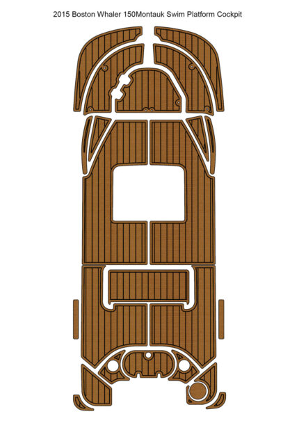 2015 Boston Whaler 150 Montauk Swim Platform Cockpit Pad Boat EVA Foam Faux Teak Deck Floor Mat SeaDek Gatorstep Style Self Adhesive