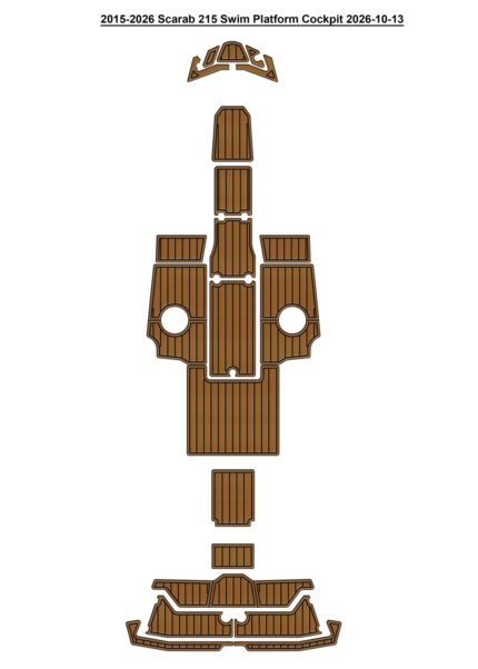 2015-2026 Scarab 215 Swim Platform Cockpit Pad Boat EVA Foam Faux Teak Deck Floor Mat Style Self Adhesive