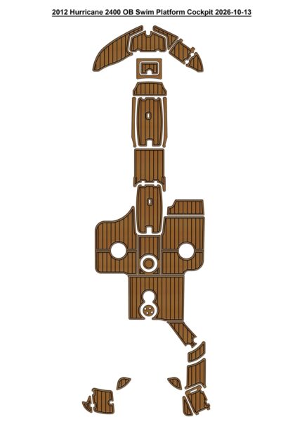 2012 Hurricane 2400 OB Swim Platform Cockpit Pad Boat EVA Foam Faux Teak Deck Floor Mat Style Self Adhesive