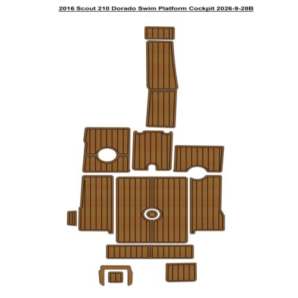 2016 Scout 210 Dorado Swim Platform Cockpit Pad Boat EVA Foam Faux Teak Deck Floor Mat Style Self Adhesive