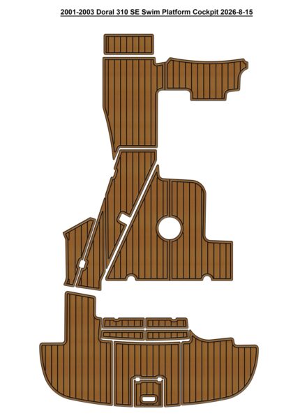 2001-2003 Doral 310 SE Swim Platform Cockpit Pad Boat EVA Foam Faux Teak Deck Floor Mat SeaDek Style Self Adhesive