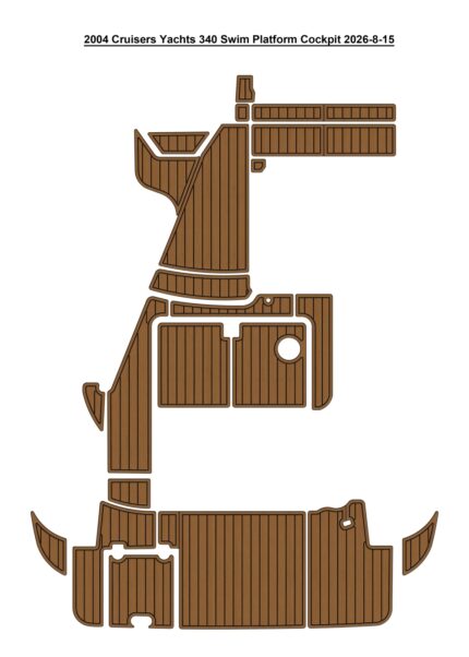 2004 Cruisers Yachts 340 Swim Platform Cockpit Pad Boat EVA Foam Fuax Teak Deck Floor Mat Seadek MarineMat Gatorstep Style Self Adhesive