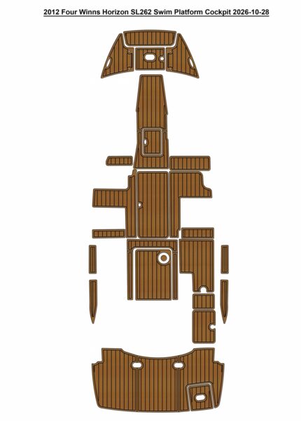 2012 Four Winns SL262 Swim Platform Cockpit Pad Boat EVA Foam Faux Teak Deck Floor Mat SeaDek MarineMat Gatorstep Style Self Adhesive